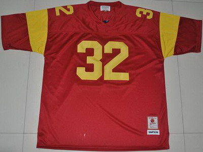 Trojans #32 O.J. Simpson Red Embroidered NCAA Jersey Trojans #32 O.J. Simpson Red Embroidered NCAA Jersey