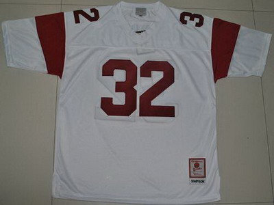 Trojans #32 O.J. Simpson White Embroidered NCAA Jersey Trojans #32 O.J. Simpson White Embroidered NCAA Jersey