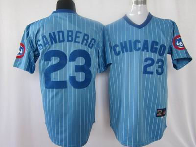 Chicago Cubs 23 Ryne Sandberg blue strip jersey Chicago Cubs 23 Ryne Sandberg blue strip jersey