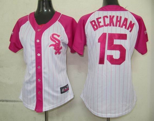 Chicago White Sox 15 Beckhanm Womens Pink Splash Fashion Jersey Chicago White Sox 15 Beckhanm Womens Pink Splash Fashion Jersey