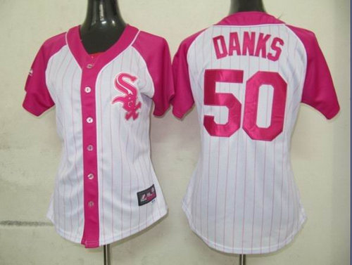 Chicago White Sox 50 Danks Womens Pink Splash Fashion Jersey Chicago White Sox 50 Danks Womens Pink Splash Fashion Jersey