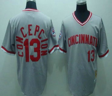 MLB Jerseys Cincinnati Reds #13 CONCEPCION Grey MLB Jerseys Cincinnati Reds #13 CONCEPCION Grey
