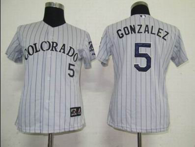 Women Colorado Rockies 5 Gonzalez Grey Jerseys Women Colorado Rockies 5 Gonzalez Grey Jerseys