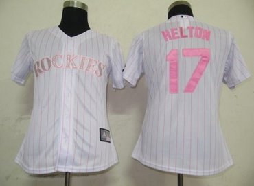 Women Jerseys Colorado Rockies 17 Helton White(Pink strip) Women Jerseys Colorado Rockies 17 Helton White(Pink strip)