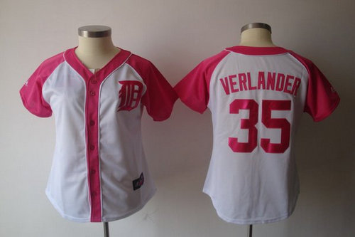 2012 Women's Detroit Tigers 35 Verlander Pink Splash Fashion Jersey by Majestic Athletic 2012 Women's Detroit Tigers 35 Verlander Pink Splash Fashion Jersey by Majestic Athletic