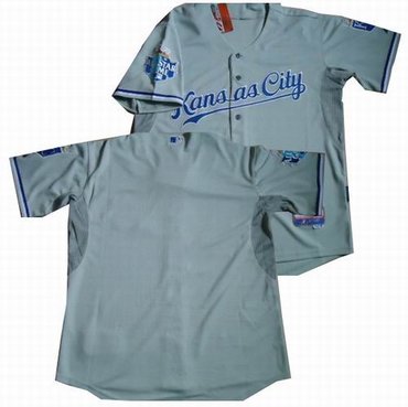 Kansas City Royals blank grey Cool Base Jersey w2012 All-Star Patch