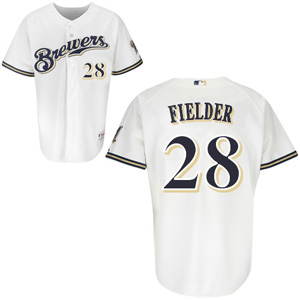 Milwaukee Brewers 28 P Fielder white Home Milwaukee Brewers 28 P Fielder white Home