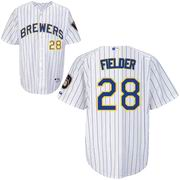 Milwaukee Brewers 28 Prince Fielder Alternate Hom white Milwaukee Brewers 28 Prince Fielder Alternate Hom white