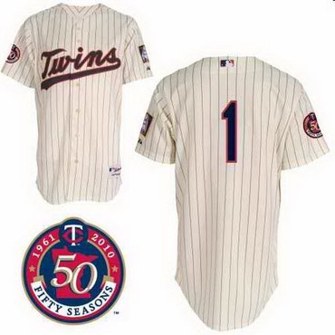 Minnesota Twins 1 HUDSON 50th cream jersey Minnesota Twins 1 HUDSON 50th cream jersey