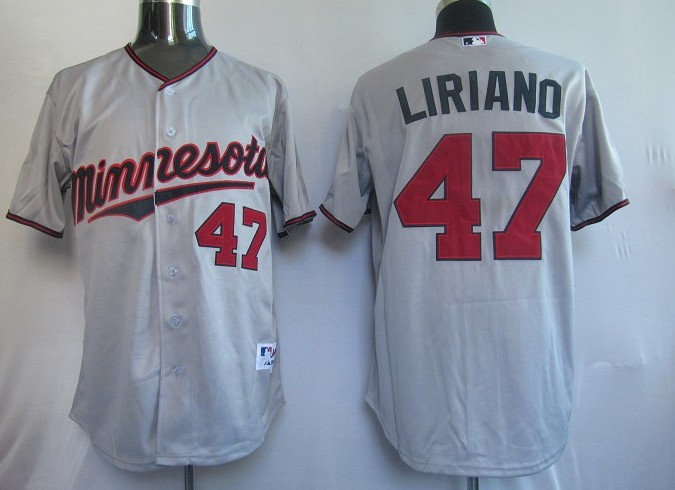 MLB Jerseys Minnesota Twins 47# Liriano Grey MLB Jerseys Minnesota Twins 47# Liriano Grey
