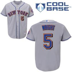 MLB New York Mets 5# Wright Grey cool base jersey MLB New York Mets 5# Wright Grey cool base jersey
