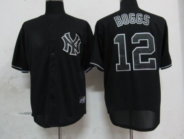 MLB New York Yankees 12 Boggs Black Fashion Jerseys MLB New York Yankees 12 Boggs Black Fashion Jerseys
