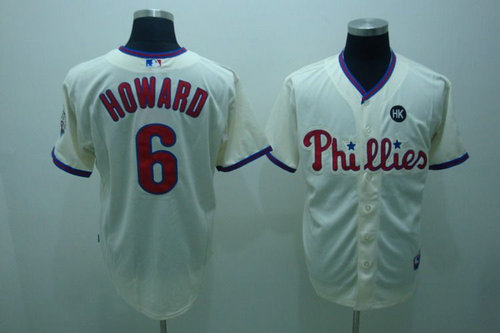 MLB Jersey Philadelphia Phillies #6 Howard Cream MLB Jersey Philadelphia Phillies #6 Howard Cream