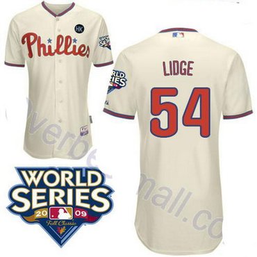 Philadelphia Phillies 54 Brad Lidge cream jerseys Philadelphia Phillies 54 Brad Lidge cream jerseys