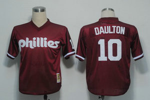 Philadelphia Phillies 10 Daulton Red throwback Jersey Philadelphia Phillies 10 Daulton Red throwback Jersey
