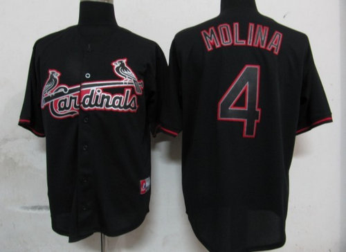 MLB St.Louis Cardinals 4 Molina Black Fashion Jerseys MLB St.Louis Cardinals 4 Molina Black Fashion Jerseys
