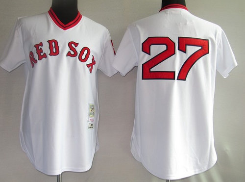 MLB Jerseys Boston Red Sox 27# Fisk white【M&N MLB Jerseys Boston Red Sox 27# Fisk white【M&N