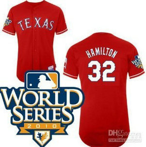 Texas Rangers 32 Hamitlon 2010 World Series Red Jersey Texas Rangers 32 Hamitlon 2010 World Series Red Jersey
