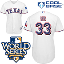 Texas Rangers 33 lee white jerseys 2010 WS patch Texas Rangers 33 lee white jerseys 2010 WS patch