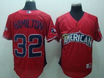 Texas Rangers #32 Hamilton 2010 All-Star Red Jersey Texas Rangers #32 Hamilton 2010 All-Star Red Jersey