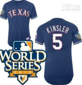 Texas Rangers 5 Kinsler 2010 World Series Blue Jersey Texas Rangers 5 Kinsler 2010 World Series Blue Jersey