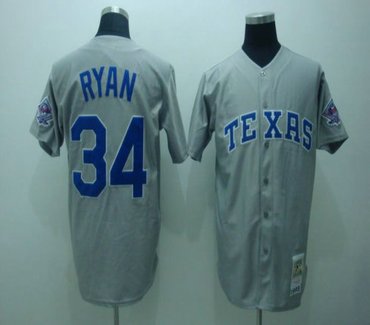 Texas Rangers RYAN #34 GREY JERSEYS Texas Rangers RYAN #34 GREY JERSEYS