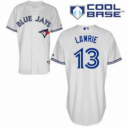 2012 Toronto Blue Jays 13 Brett Lawrie white cool base jersey 2012 Toronto Blue Jays 13 Brett Lawrie white cool base jersey