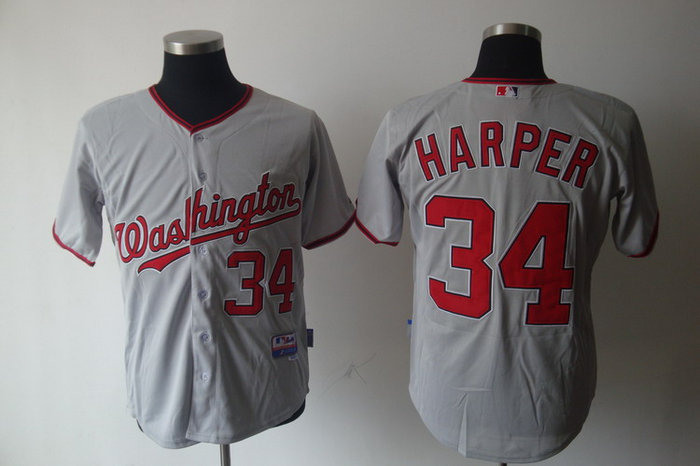 Washington Nationals 34 Bryce Harper Grey Jerseys Washington Nationals 34 Bryce Harper Grey Jerseys