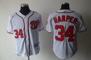 Washington Nationals 34 Bryce Harper White Jerseys Washington Nationals 34 Bryce Harper White Jerseys