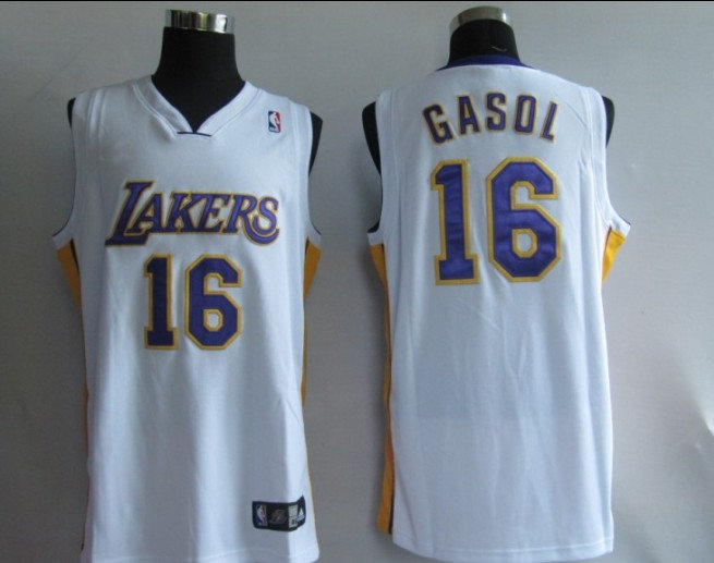 NBA Jersey Los Angeless Lakers 16# GASOL White NBA Jersey Los Angeless Lakers 16# GASOL White