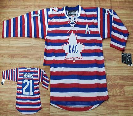 Montreal Canadiens #21 Higgins Red Pinstripe Jersey Montreal Canadiens #21 Higgins Red Pinstripe Jersey