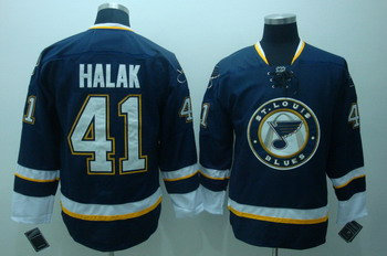 ST LOUIS BLUES 41 Halak Dark Blue Jerseys ST LOUIS BLUES 41 Halak Dark Blue Jerseys