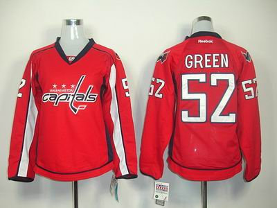 Women Washington Capitals 52 GREEN red jerseys Women Washington Capitals 52 GREEN red jerseys
