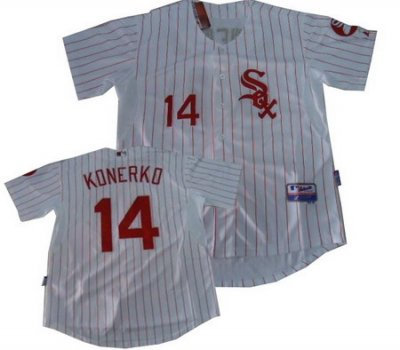 Chicago White Sox 14 Paul Konerko white red strip jerseys Chicago White Sox 14 Paul Konerko white red strip jerseys