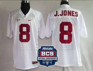 NCAA 2012 BCS National Championship PATCH Alabama Crimson Tide 8 J Jones white Jersey NCAA 2012 BCS National Championship PATCH Alabama Crimson Tide 8 J Jones white Jersey