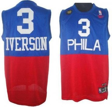 Philadelphia 76ers 3 Allen Iverson Soul Swingman Stitched Blue And Red 10TH Jersey Philadelphia 76ers 3 Allen Iverson Soul Swingman Stitched Blue And Red 10TH Jersey