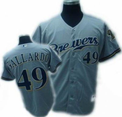 Milwaukee Brewers Yovani Gallardo jersey #49 Baseball Jersey gray Milwaukee Brewers Yovani Gallardo jersey #49 Baseball Jersey gray
