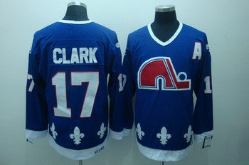 Quebec Nordiques 17 Clark Blue Jerseys CCM Quebec Nordiques 17 Clark Blue Jerseys CCM