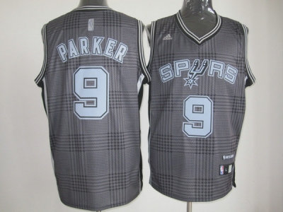 San Antonio Spurs #9 tony parker black grey(2012)