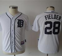 Youth MLB Detroit Tigers 28 Fielder White Jerseys Youth MLB Detroit Tigers 28 Fielder White Jerseys