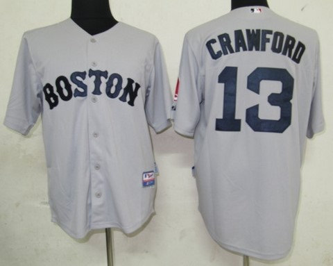 MLB Jerseys Boston Red Sox 13 Crawford Grey MLB Jerseys Boston Red Sox 13 Crawford Grey