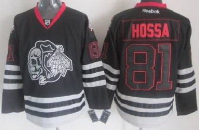 Chicago Blackhawks 81 Marian Hossa 2013 Black Ice NHL Jerseys Skull Logo Fashion Chicago Blackhawks 81 Marian Hossa 2013 Black Ice NHL Jerseys Skull Logo Fashion
