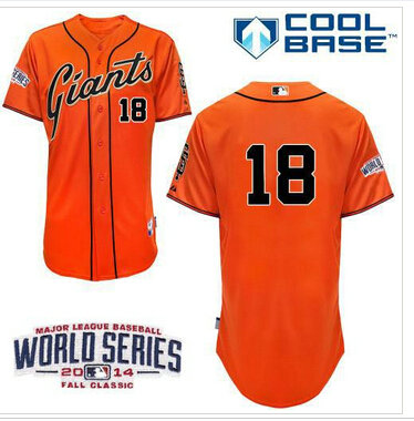 Giants #18 Matt Cain Orange Cool Base W 2014 World Series Patch Stitched Baseball Jerseys Giants #18 Matt Cain Orange Cool Base W 2014 World Series Patch Stitched Baseball Jerseys