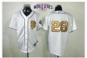 Giants #28 Buster Posey Cream Gold No. W 2014 World Series Patch Stitched Baseball Jersey Giants #28 Buster Posey Cream Gold No. W 2014 World Series Patch Stitched Baseball Jersey