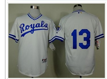 Kansas City Royals #13 Salvador Perez White 1974 Turn Back The Clock Stitched Baseball Jersey Kansas City Royals #13 Salvador Perez White 1974 Turn Back The Clock Stitched Baseball Jersey