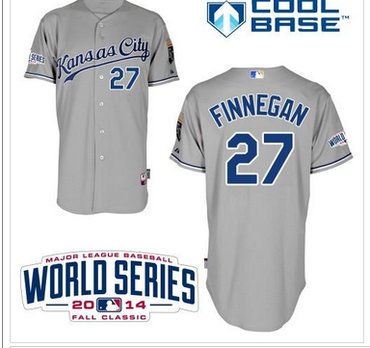 Royals #27 Brandon Finnegan Grey Cool Base W 2014 World Series Patch Stitched Baseball Jersey Royals #27 Brandon Finnegan Grey Cool Base W 2014 World Series Patch Stitched Baseball Jersey