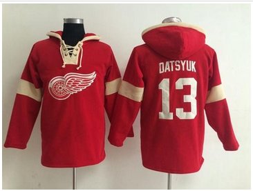 Detroit Red Wings #13 Pavel Datsyuk Red Pullover NHL Hoodie Detroit Red Wings #13 Pavel Datsyuk Red Pullover NHL Hoodie