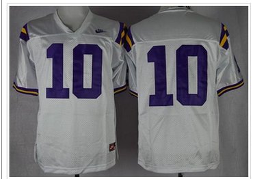 LSU Tigers #10 Anthony Jennings White Stitched NCAA Jersey