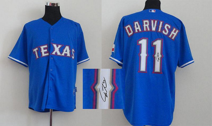 Texas Rangers #11 Yu Darvish blue MLB Jerseys(Signed) Texas Rangers #11 Yu Darvish blue MLB Jerseys(Signed)