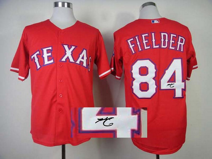 Texas Rangers #84 fielder red MLB Jerseys(Signed) Texas Rangers #84 fielder red MLB Jerseys(Signed)